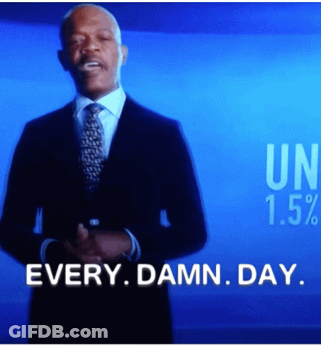 Man In Suit And Tie With Sign Every Damn Day GIF