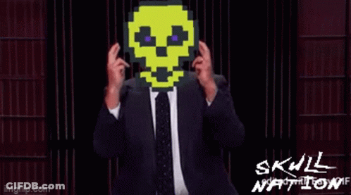 Man In Suit And Tie With Skull Face GIF