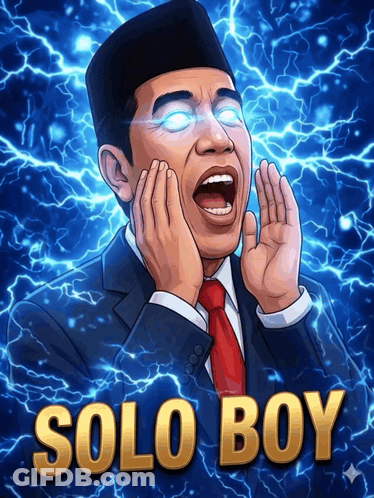 Man In Suit And Tie With Solo Boy Behind GIF