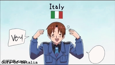 Man In Suit And Tie With Speech Bubble And Italy Flag GIF