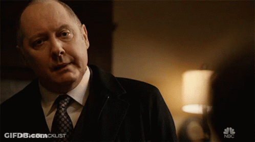 Man In Suit And Tie With #Theblacklist GIF