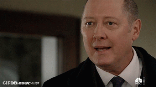 Man In Suit And Tie With #Theblacklist GIF