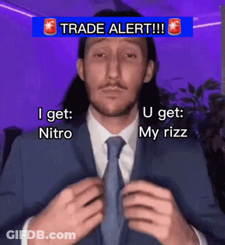 Man In Suit And Tie With Trade Alert Behind Him GIF