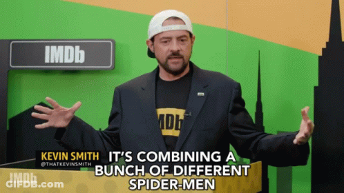 Man In Suit And White Hat Combining Spider-Men GIF
