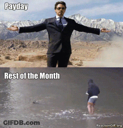 Man In Suit Arms Outstretched Payday Rest Of Month GIF