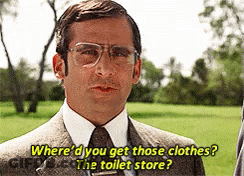 Man In Suit Asking About Toilet Store Clothes GIF