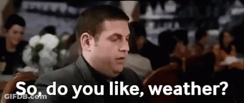 Man In Suit Asking About Weather GIF