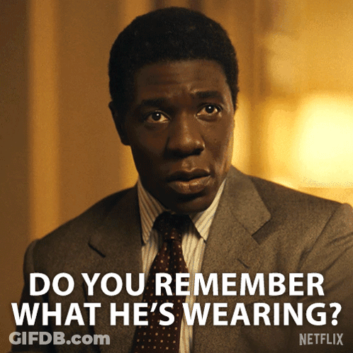 Man In Suit Asking Do You Remember What He's Wearing GIF