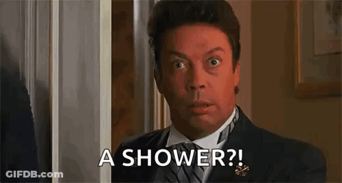 Man In Suit Asking For A Shower GIF