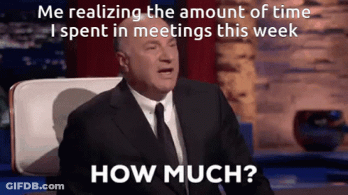 Man In Suit Asking How Much Time Spent In Meetings GIF