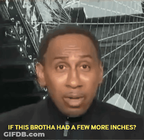 Man In Suit Asking If Brotha Had Few More Inches GIF