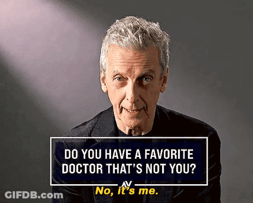 Man In Suit Asking If He Has A Favorite Doctor Not You GIF