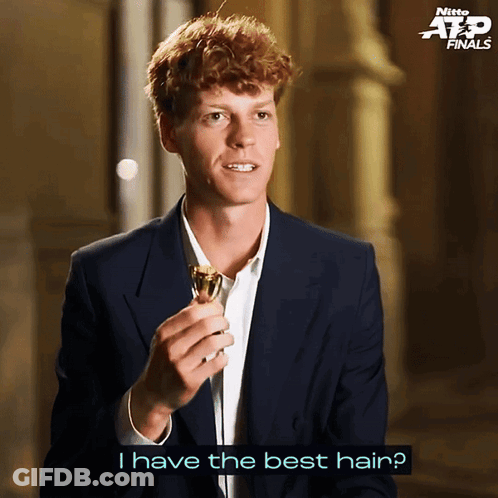 Man In Suit Asking If He Has Best Hair GIF
