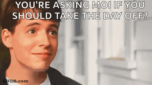 Man In Suit Asking Moi If You Should Take Day Off GIF