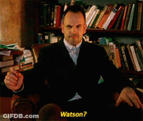 Man In Suit Asking Watson GIF