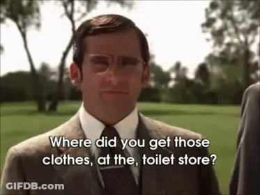 Man In Suit Asking Where Did You Get Those Clothes At The Toilet Store GIF