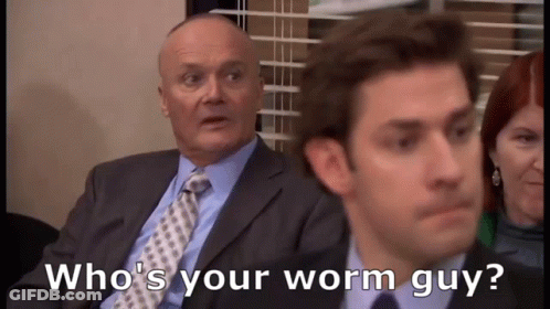 Man In Suit Asking Who's Your Worm Guy GIF