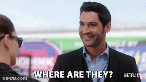 Man In Suit Asking Woman Where Are They GIF