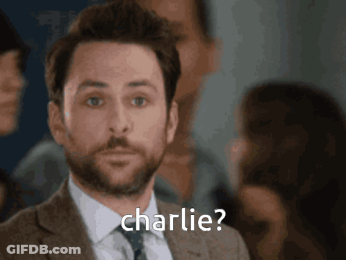 Man In Suit Asks Charlie GIF