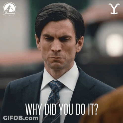 Man In Suit Asks Why Did You Do It GIF