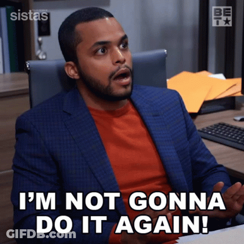 Man In Suit At Desk Saying I'm Not Gonna Do It Again GIF