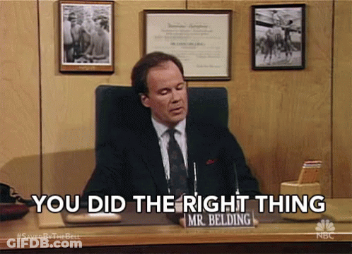 Man In Suit At Desk Saying You Did The Right Thing GIF