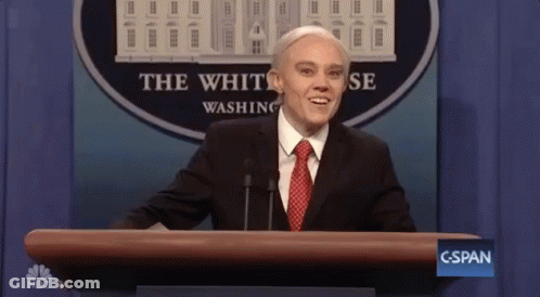 Man In Suit At Podium In Front Of White House Sign GIF