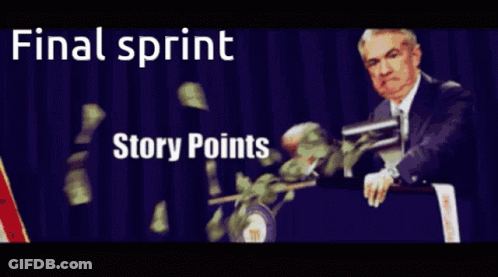 Man In Suit At Podium Saying Final Sprint Story Points GIF