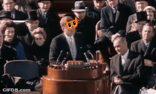 Man In Suit At Podium With Cat On Face GIF