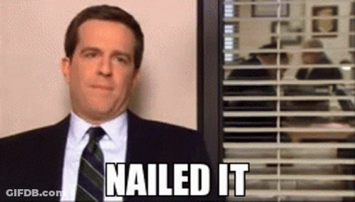 Man In Suit At Window With Nailed It GIF