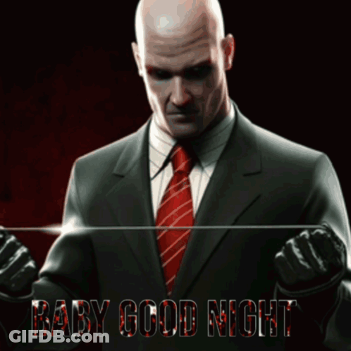 Man In Suit Baby Good Night Red Text GIF