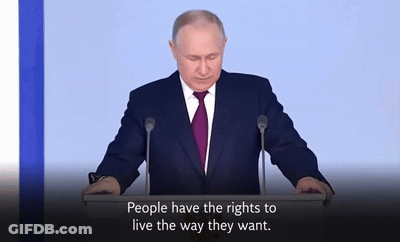 Man In Suit Behind Podium Saying People Have The Rights To Live The Way They Want GIF