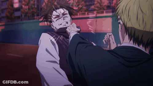 Man In Suit Being Punching GIF