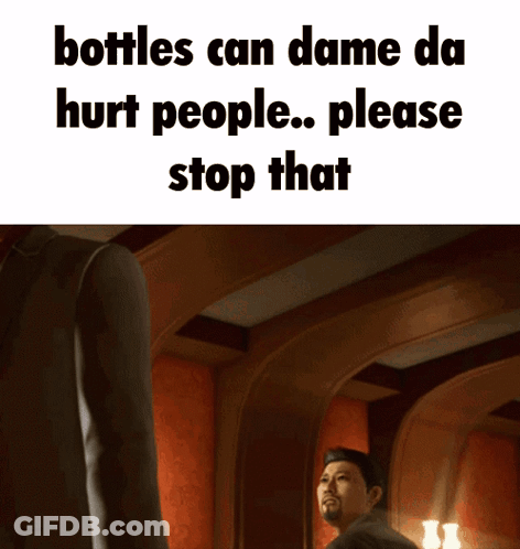 Man In Suit Bottles Can Dame Da Hurt People Please Stop That GIF