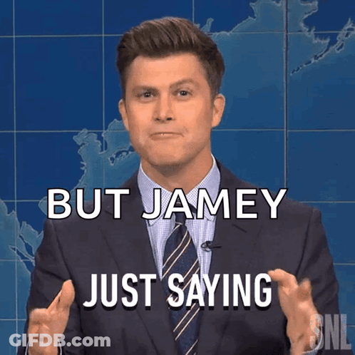 Man In Suit But Jamiey Just Saying GIF