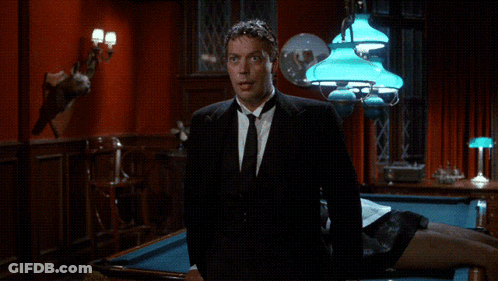 Man In Suit By Pool Table Saying I Do GIF