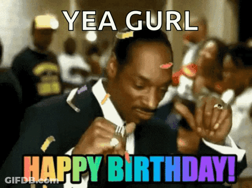 Man In Suit Celebrating Birthday With Confetti Yea Gurl Happy Birthday GIF