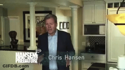 Man In Suit Chris Hansen Kitchen GIF