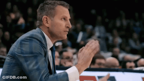 Man In Suit Clapping At Basketball GIF