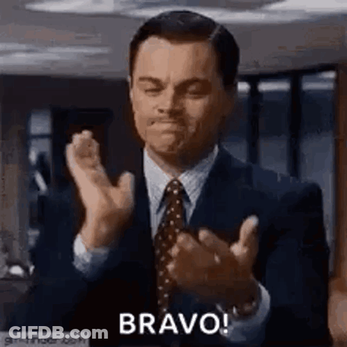 Man In Suit Clapping Bravo GIF