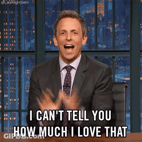 Man In Suit Clapping Saying I Can't Tell You How Much I Love That GIF