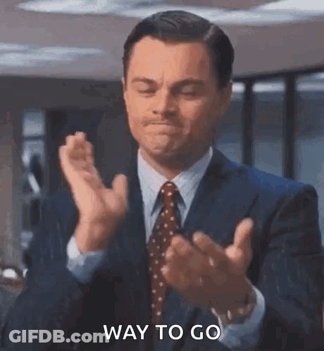 Man In Suit Clapping Saying Way To Go GIF