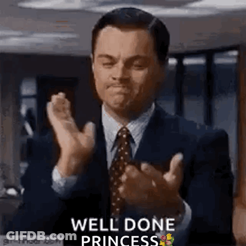 Man In Suit Clapping Says Well Done Princess GIF