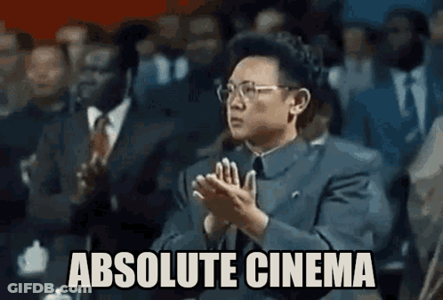 Man In Suit Clapping With Absolute Cinema GIF