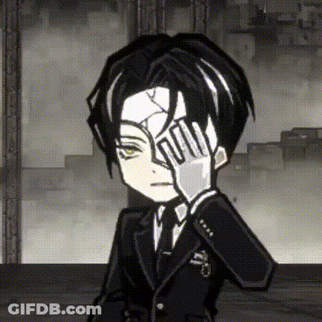 Man In Suit Covering Eyes GIF