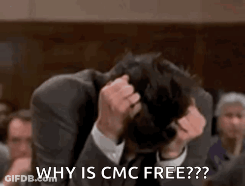 Man In Suit Covering Face Asking Why Is CMC Free GIF
