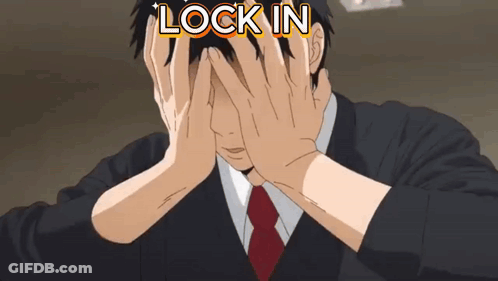 Man In Suit Covering Face Saying Lock In GIF