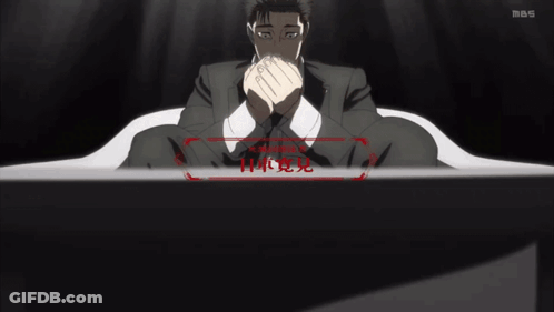 Man In Suit Covering Face With MBS GIF