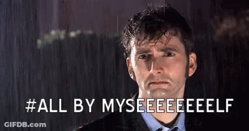 Man In Suit Crying In Rain All By Myself GIF