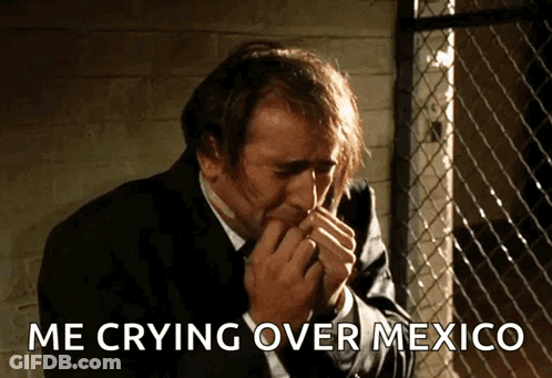 Man In Suit Crying Over Mexico Covering Mouth GIF